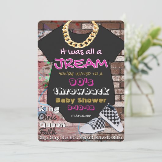 Het was allemaal een Jream| 90's Hip Hop Pink & Go Kaart (Staand voorkant)