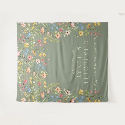 Het was altijd je bloemenbruiloft achtergrond wandkleed (Voorkant (horizontaal))