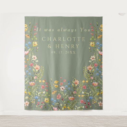 Het was altijd je bloemenbruiloft achtergrond wandkleed (Voorkant)