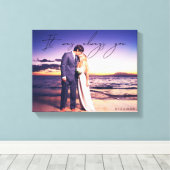 Het was altijd je citeert bruiloft foto canvas afdruk (Insitu (Houten vloer))