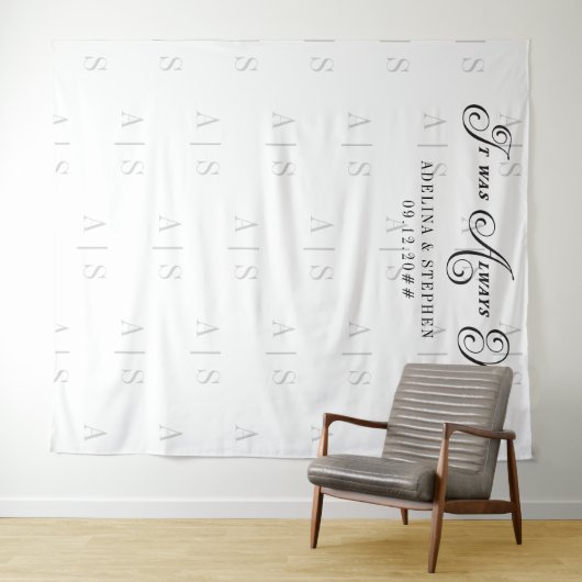 Het was altijd je script citaat bruiloft achtergro wandkleed (In Situ (horizontaal))