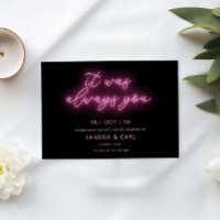 Het was altijd jij Neon Glow Light Save the Date