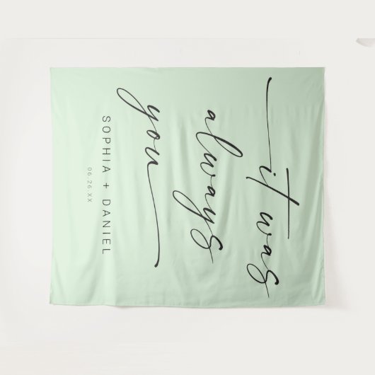 Het Was Altijd Jij Quote Trouw Achtergrond Banner Wandkleed (Voorkant (horizontaal))