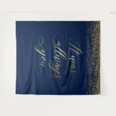 Het was altijd jij tex Blauwe glinsterende trouwba Wandkleed (Voorkant (horizontaal))