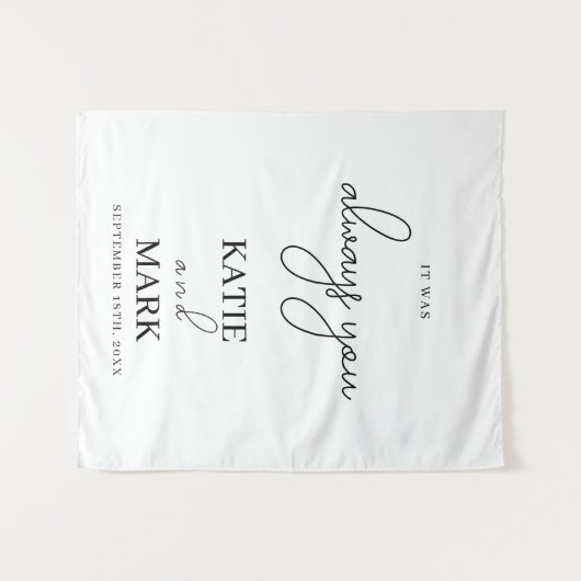 Het was altijd jullie trouwbanner teken wandkleed (Voorkant (horizontaal))