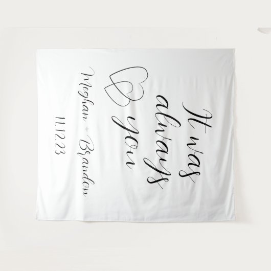 Het was altijd u minimalistisch Citaat Weddenschap Wandkleed (Voorkant (horizontaal))