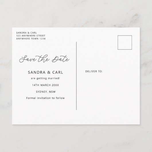 Het was altijd u Neon sparen de Datum Uitnodiging (Achterkant)