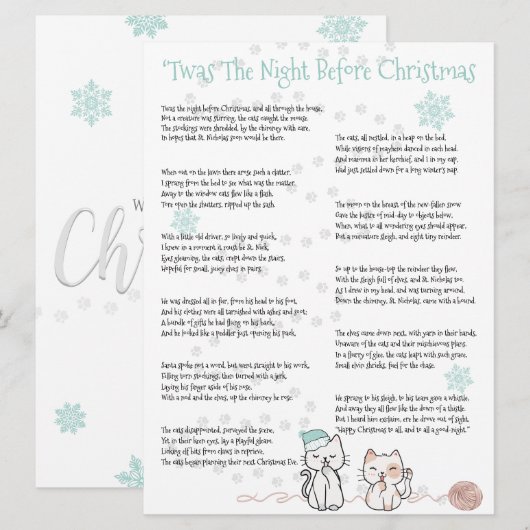 ‘Het was de avond voor Kerstmis, Funny Cats (Voorkant / Achterkant)