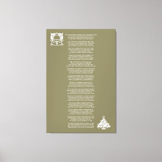 Het was de avond voor Kerstmis Gedicht Canvas (Voorkant)