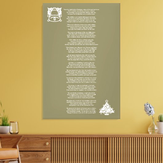 Het was de avond voor Kerstmis Gedicht Canvas (Insitu (Woonkamer))