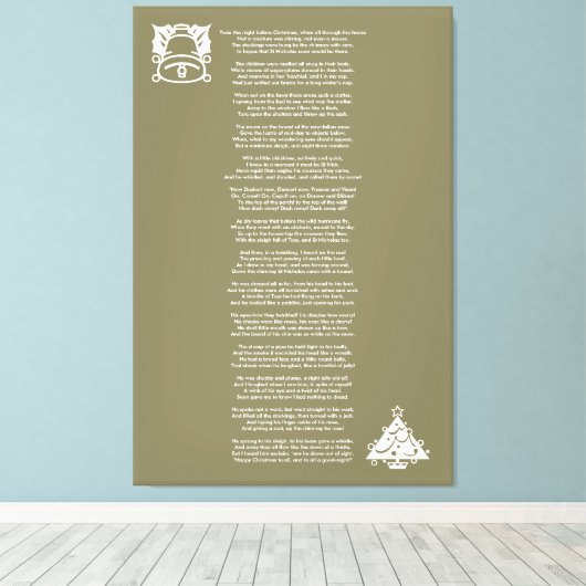 Het was de avond voor Kerstmis Gedicht Canvas (Insitu (Houten vloer))