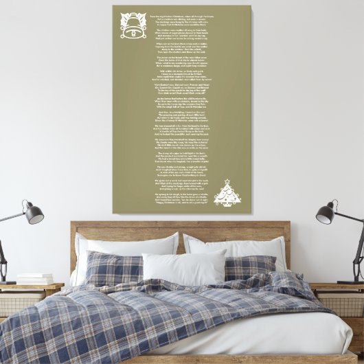 Het was de avond voor Kerstmis Gedicht Canvas Afdruk (Insitu (Slaapkamer))