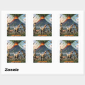 Het was de koriander - grappige dinosaurus vierkante sticker (Vel)