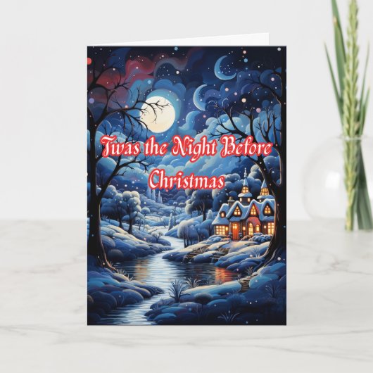 Het was de nacht voor Kerstmis Feestdagen Kaart (Voorkant)