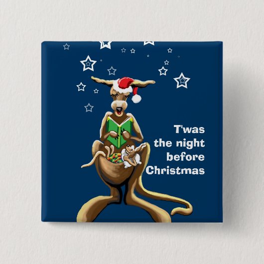 Het was de nacht voor Kerstmis... Vierkante Button 5,1 Cm (Voorkant)