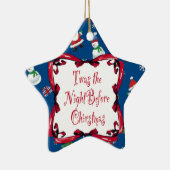 Het was de nacht voor kerststerversiering keramisch ornament (Rechts)