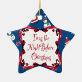 Het was de nacht voor kerststerversiering keramisch ornament (Voorkant)