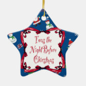 Het was de nacht voor kerststerversiering keramisch ornament (Achterkant)