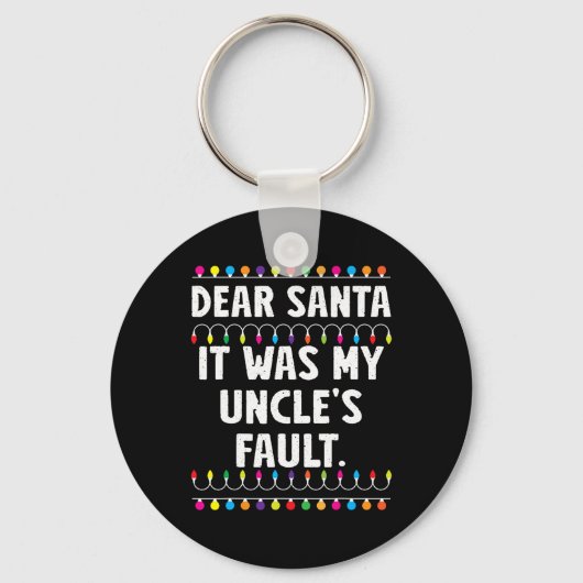 Het was de schuld van mijn oom grappige kerst matc sleutelhanger (Voorkant)