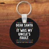 Het was de schuld van mijn oom grappige kerst matc sleutelhanger (Voorkant)