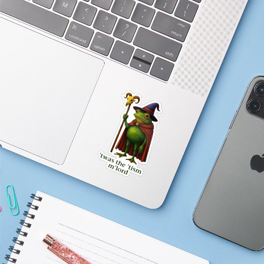 Het was de 'Tisme M'Heer Frog Meme Autisme Accepta Sticker (Laptop met iPhone)
