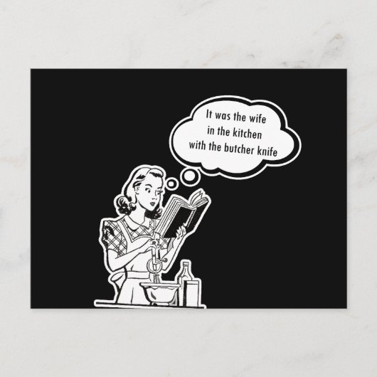 Het was de vrouw met het butcher-mes. briefkaart (Voorkant)