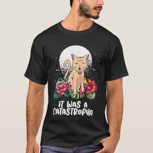 Het was een Catastrofe Kat Papa Grappen Kitten Pu T-shirt (Voorkant)
