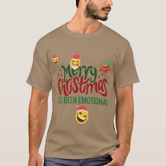 Het was een emotionele prettige kerst-moji t-shirt (Voorkant)