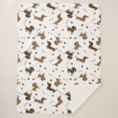 Het was een lange dag teckel sherpa deken (Voorkant)