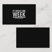 Het was een lange week grappig maandagcitaat wit. visitekaartje (Voorkant / Achterkant)