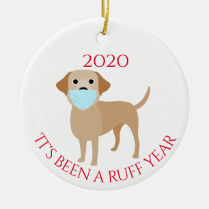 Het was een ruff jaar Honden Labrador Geel 2020 Keramisch Ornament