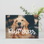 Het was een Ruff Year Dog foto Feestdagenkaart (Staand voorkant)