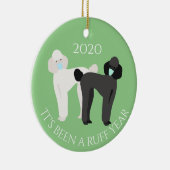Het was een ruig jaar Hond 2020 Poodle Keramisch Ornament (Rechts)