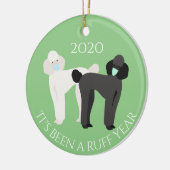 Het was een ruig jaar Hond 2020 Poodle Keramisch Ornament (Links)