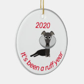 Het was een ruig jaar Hond Grappig 2020 Keramisch Ornament (Rechts)