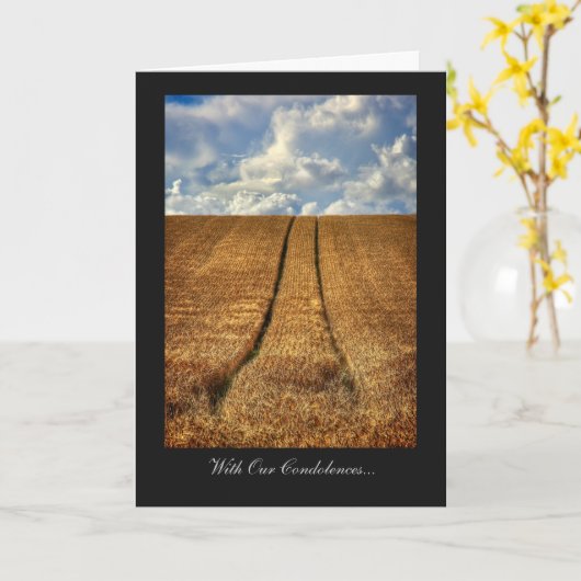 Het was en het Gone tarweveld, met onze condoleanc Kaart (Gele Bloem)