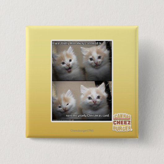 Het was Fluffy Vierkante Button 5,1 Cm (Voorkant)