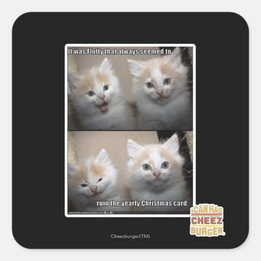 Het was Fluffy Vierkante Sticker (Voorkant)