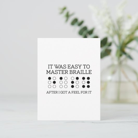 Het was gemakkelijk braille te besturen briefkaart (Staand voorkant)