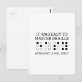 Het was gemakkelijk braille te besturen briefkaart (Voorkant / Achterkant)