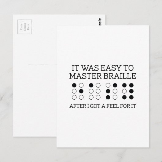 Het was gemakkelijk braille te besturen briefkaart (Voorkant / Achterkant)