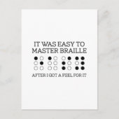 Het was gemakkelijk braille te besturen briefkaart (Voorkant)