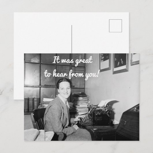 Het was geweldig om van je Briefkaart te horen (Voorkant / Achterkant)