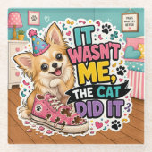 Het was ik niet, de kat deed het glazen onderzetter (Voorkant)