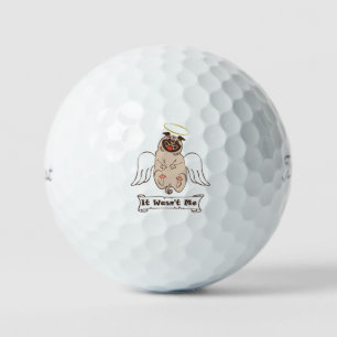 Het was ik niet engel mopshond grappige quote golfballen