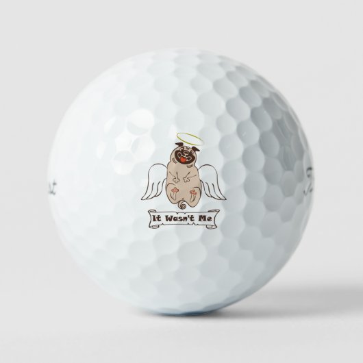 Het was ik niet engel mopshond grappige quote    golfballen (Voorkant)