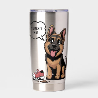 Het Was Ik Niet Grappige Duitse Herders Puppy Vern Geïsoleerde Drinkbeker