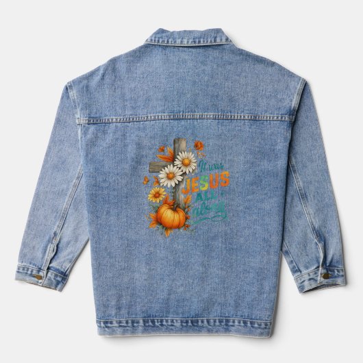 Het was Jezus… Denim Jacket (Achterkant)