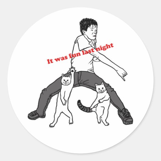 HET WAS LEUK GISTERAVOND RONDE STICKER (Voorkant)