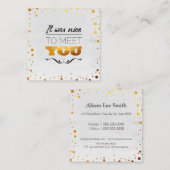 Het was leuk je te ontmoeten! Gouden stippen Vierkante Visitekaartje (Voorkant / Achterkant)